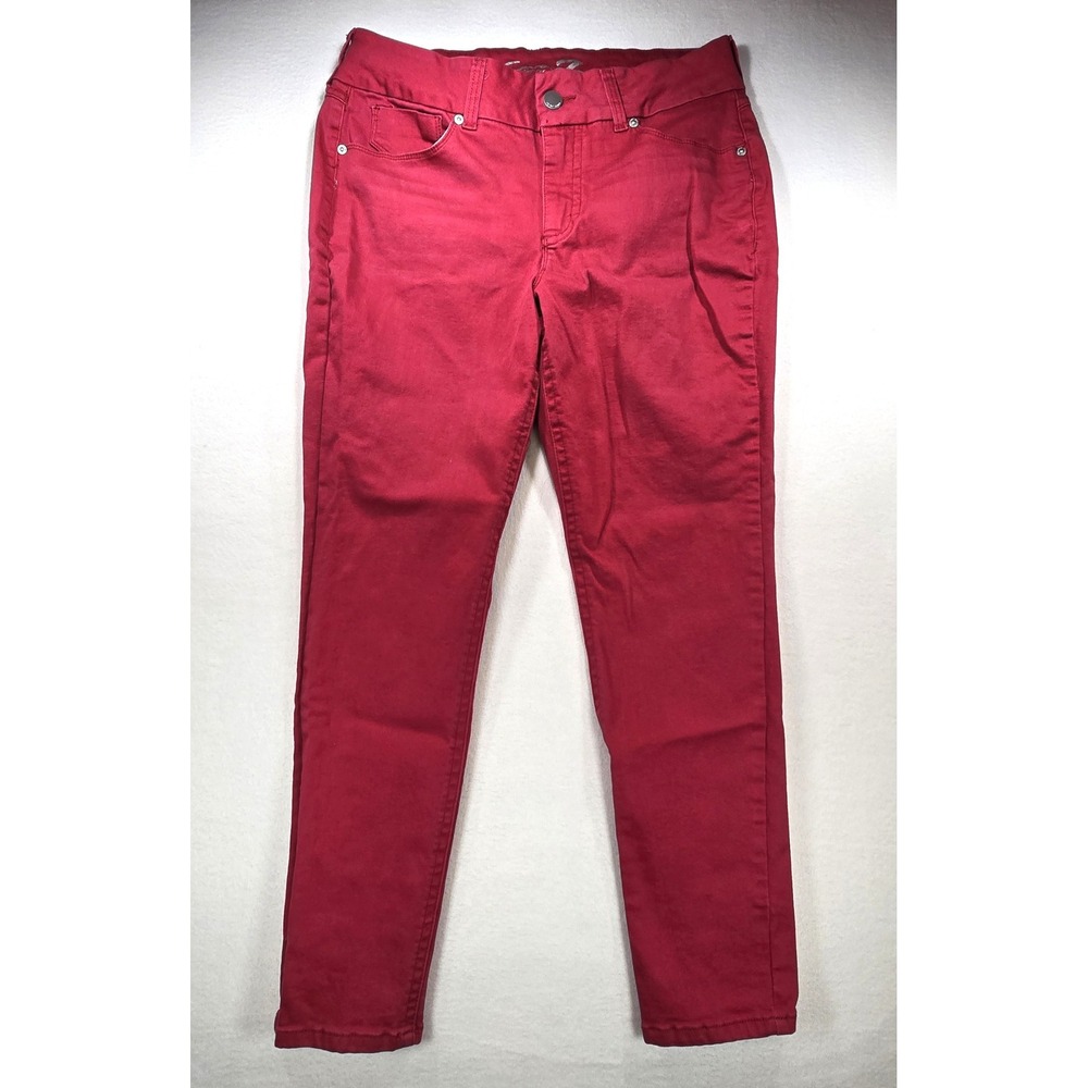 Seven7 Tummyless Skinny Jeans Womens‎ 16 Red Chili Pepper Stretch Denim